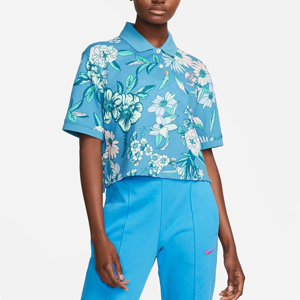 Nike The Polo Golf Floral Print Crop Women’s Top Size XXL NWT
